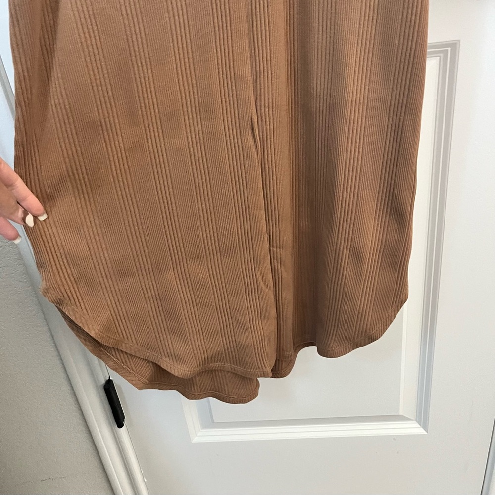 Aerie Camel Ribbed Knit Dress - M - Picture 4 of 4